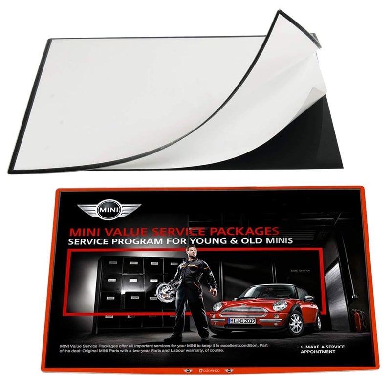 DeskWindo Countertop Sign Holder, Lies Flat On Counters and Tabletops, Clear Poster Pocket with Nonslip Backing, Holds 17" by 11" Signs - Image 1